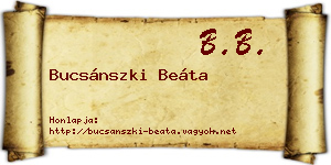 Bucsánszki Beáta névjegykártya